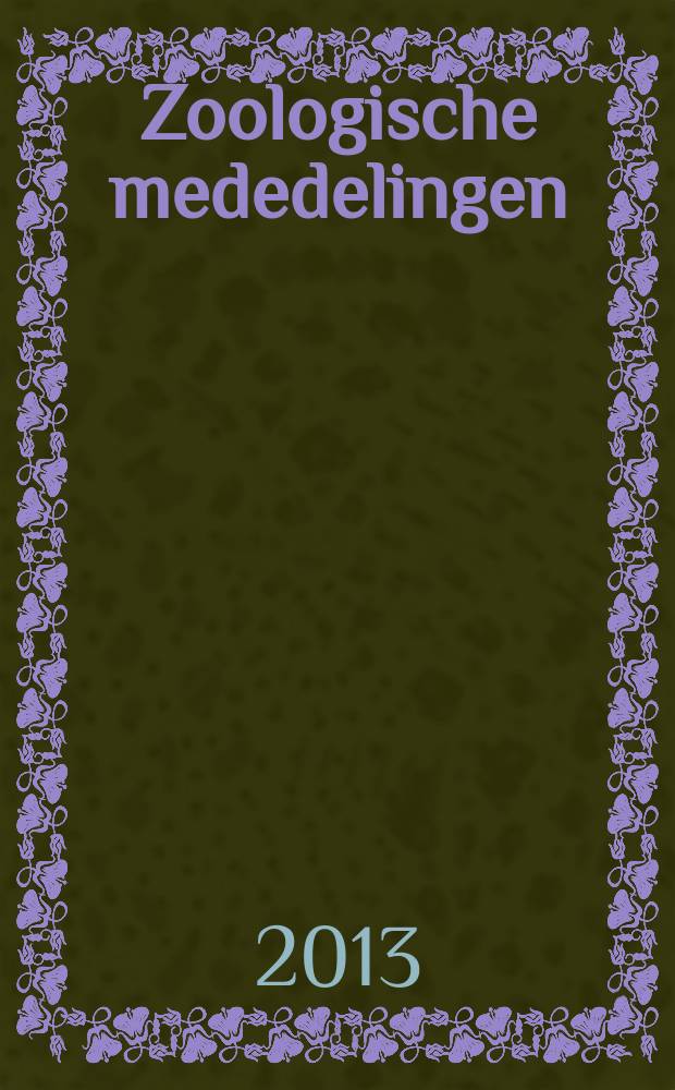 Zoologische mededelingen : Uitg. door het Rijksmuseum van natuurlijke historie te Leiden. 87, № 2/5