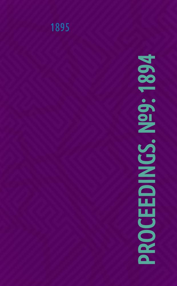 Proceedings. № 9 : 1894/1895