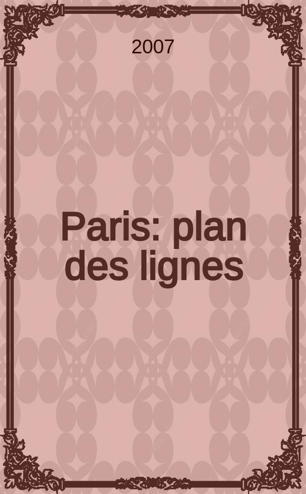 Paris : plan des lignes