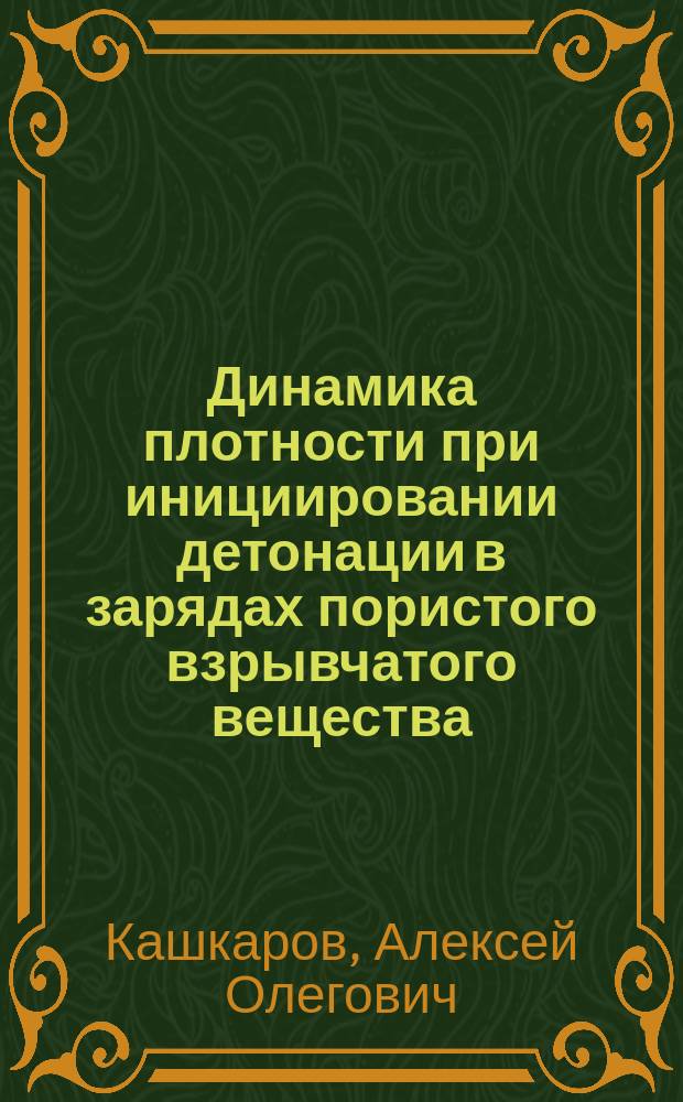 Динамика плотности при инициировании детонации в зарядах пористого взрывчатого вещества : автореферат диссертации на соискание ученой степени кандидата физико-математических наук : специальность 01.04.17 <химическая физика>