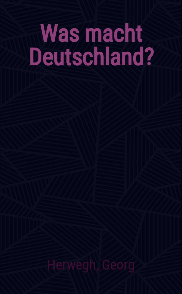 Was macht Deutschland? : Gedichte