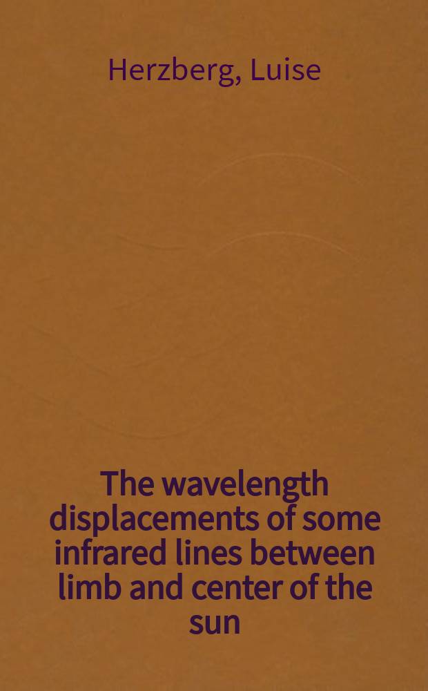 The wavelength displacements of some infrared lines between limb and center of the sun
