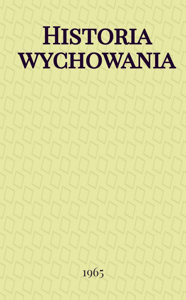 Historia wychowania