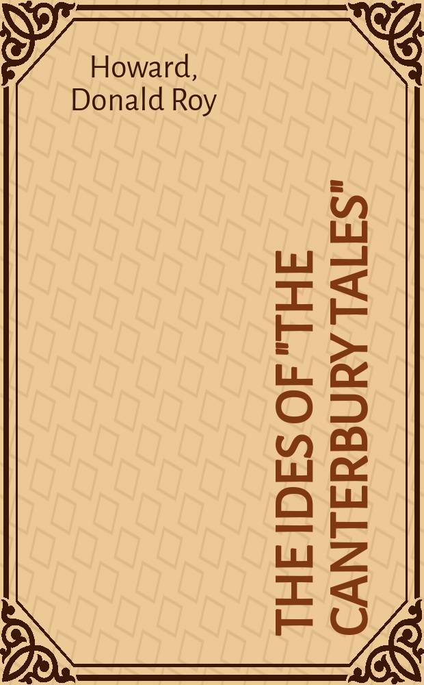 The ides of "The Canterbury tales"