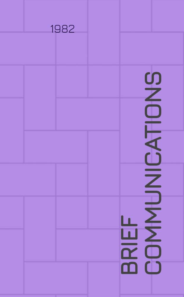 Brief communications = Brèves communications = Kurzfassungen