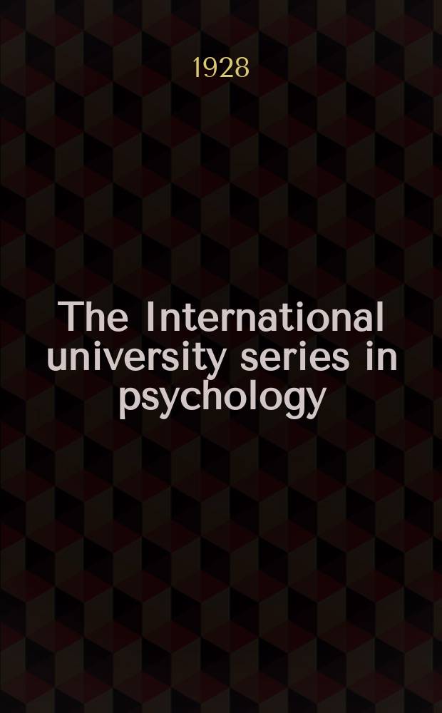 The International university series in psychology
