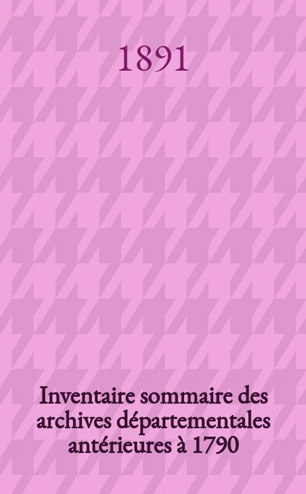 Inventaire sommaire des archives départementales antérieures à 1790 : Calvados. Archives ecclésiastiques. Sér. H - suppl