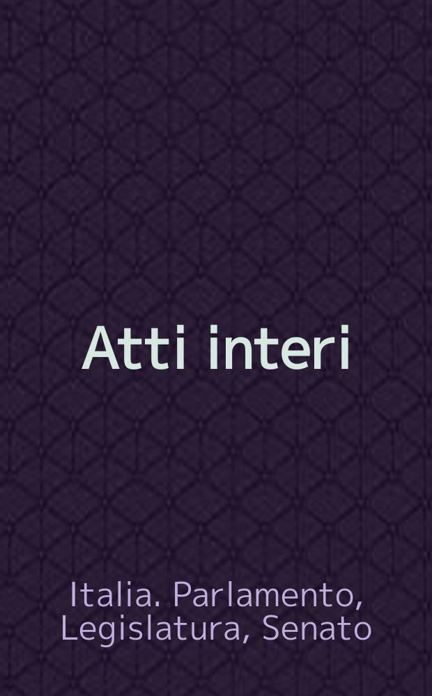 Atti interi