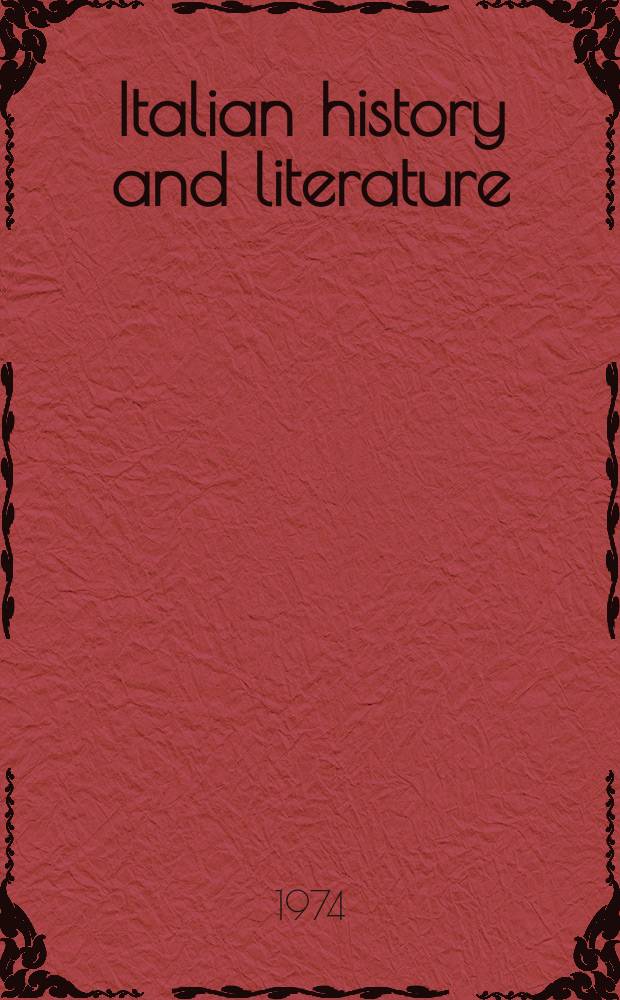 Italian history and literature