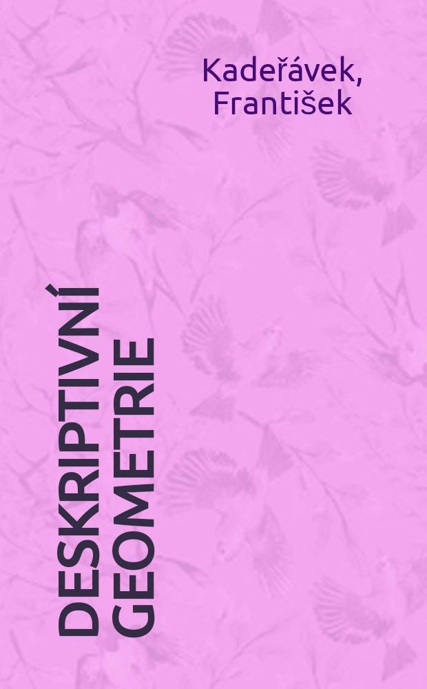 Deskriptivní geometrie