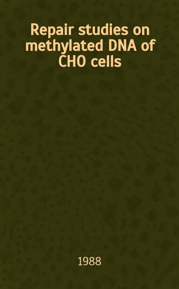 Repair studies on methylated DNA of CHO cells : Vortr. gehalten beim Intern Symp. "DNA repair, chromosome alterations a. chromatin structure under environmental pollutions" Moskau, 4. bis 6. Juli 1988
