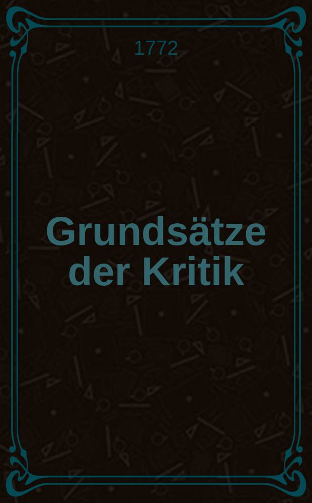 Grundsätze der Kritik