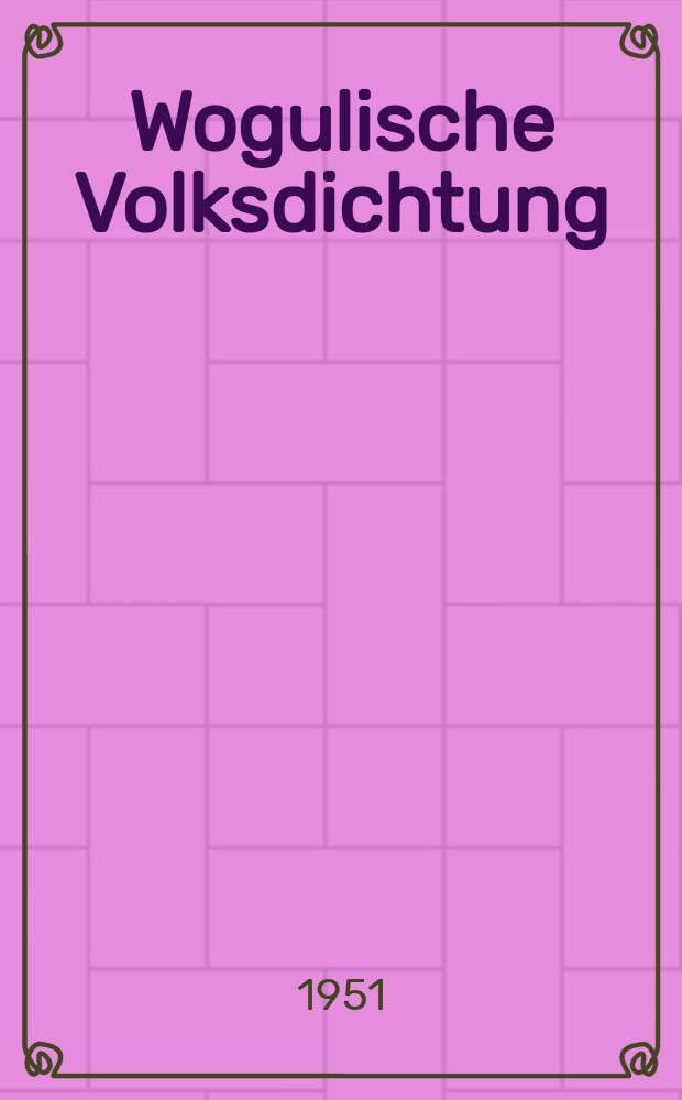 Wogulische Volksdichtung
