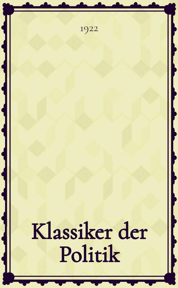 Klassiker der Politik