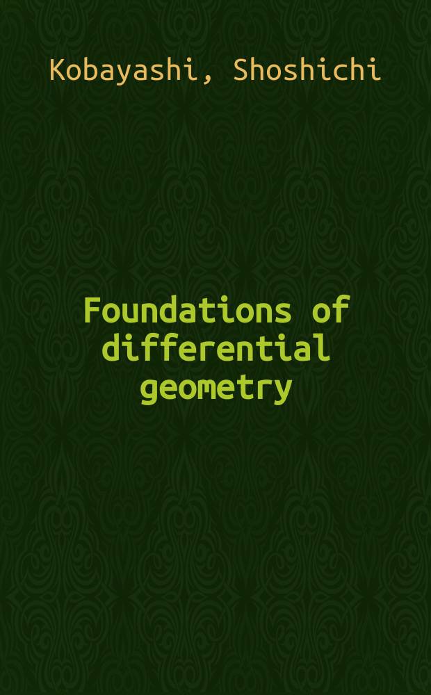 Foundations of differential geometry