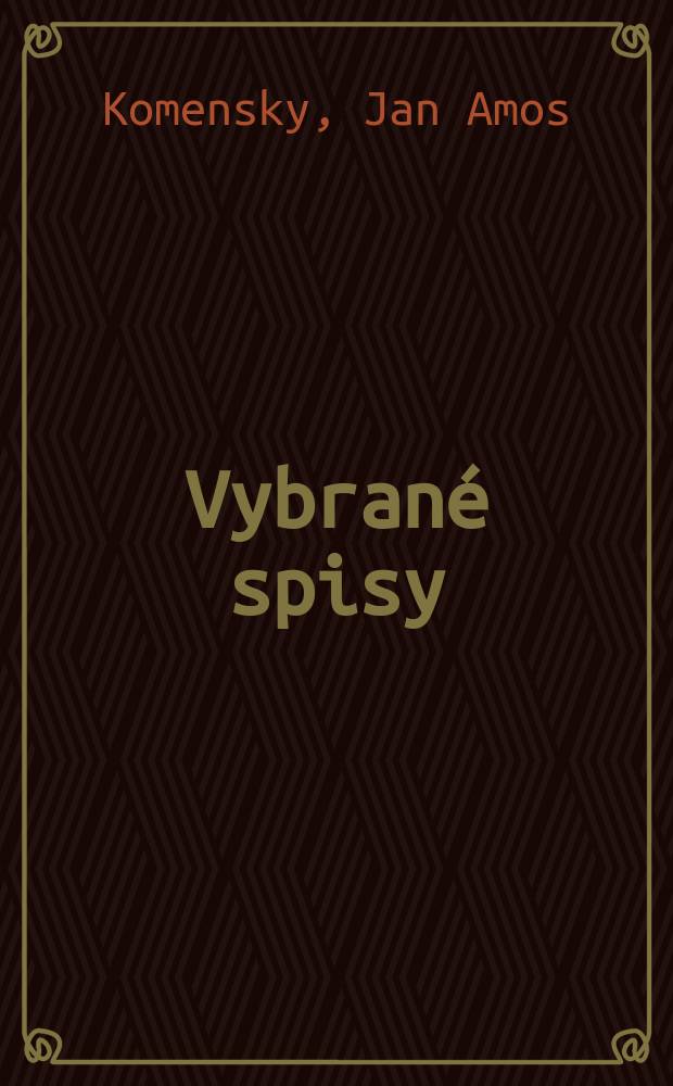 Vybran&eacute; spisy