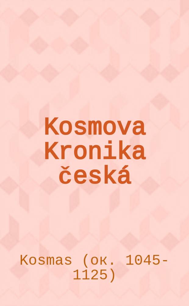Kosmova Kronika česká