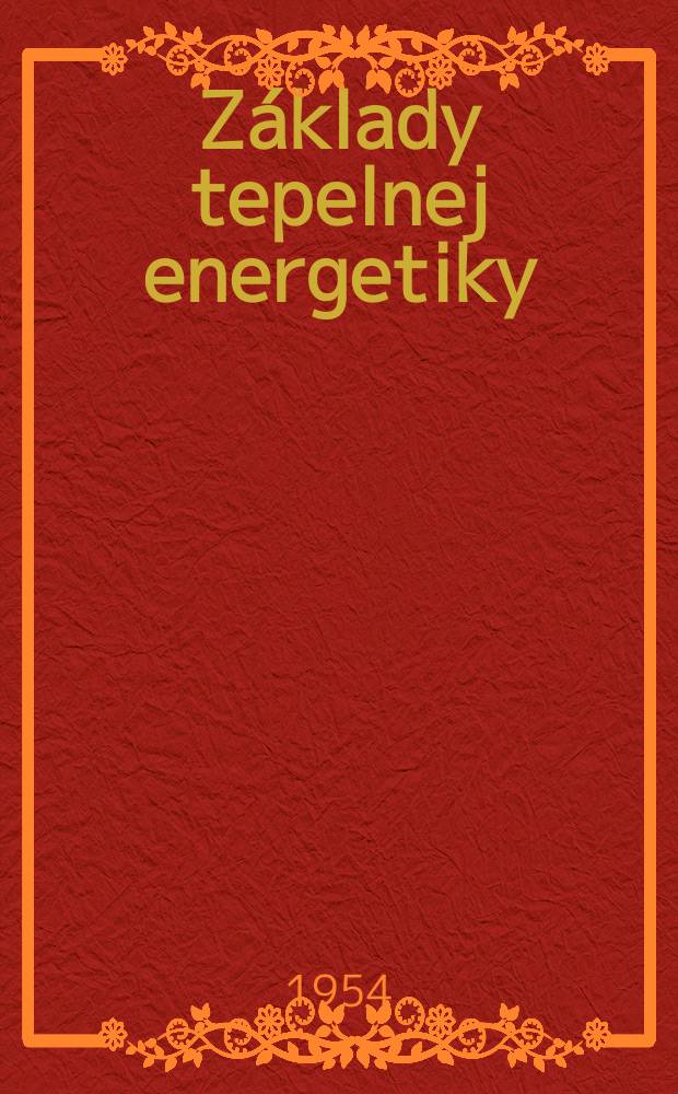 Základy tepelnej energetiky