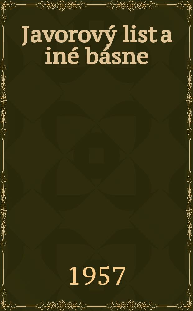 Javorový list a iné básne