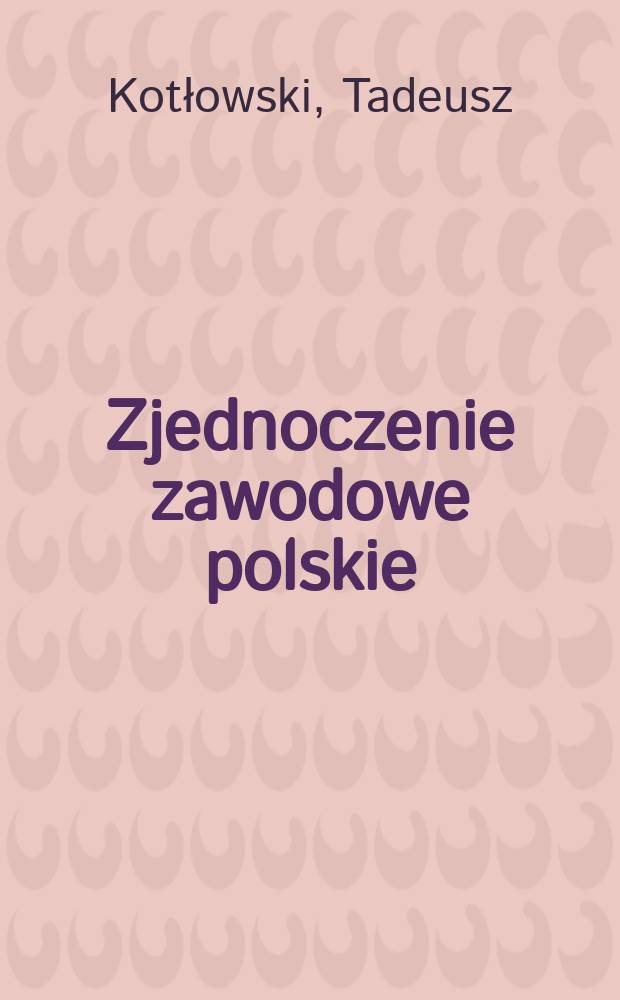 Zjednoczenie zawodowe polskie : Zasięg wpływów i działalność społeczno-polityczna w latach 1918-1939