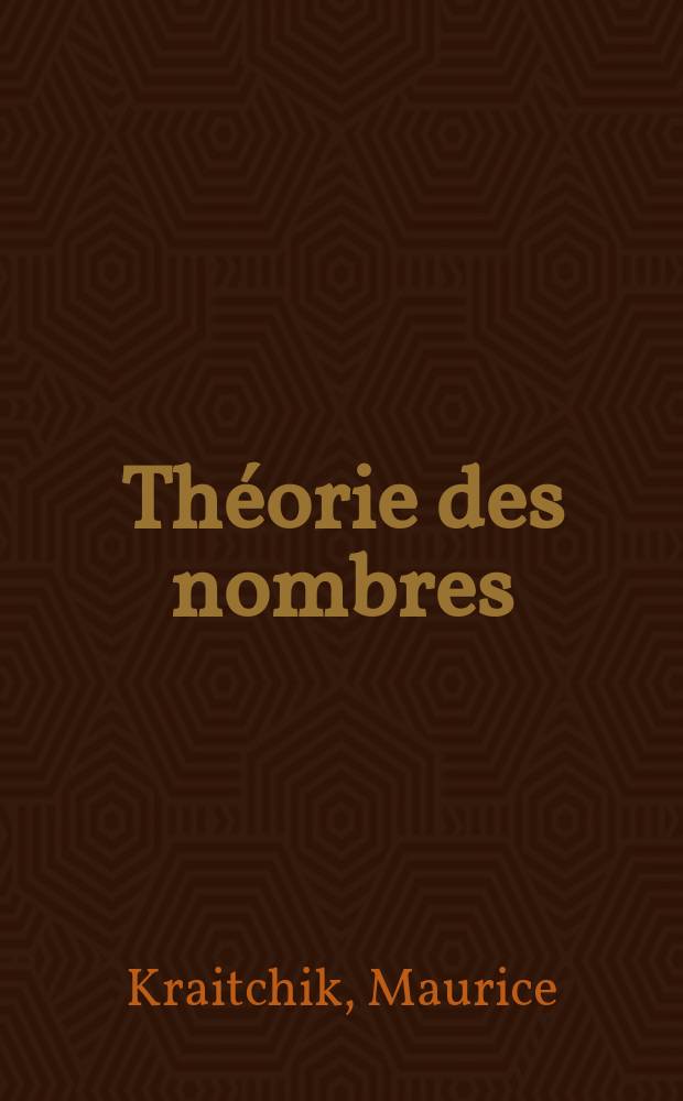 Théorie des nombres