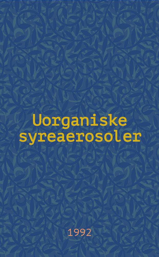 Uorganiske syreaerosoler