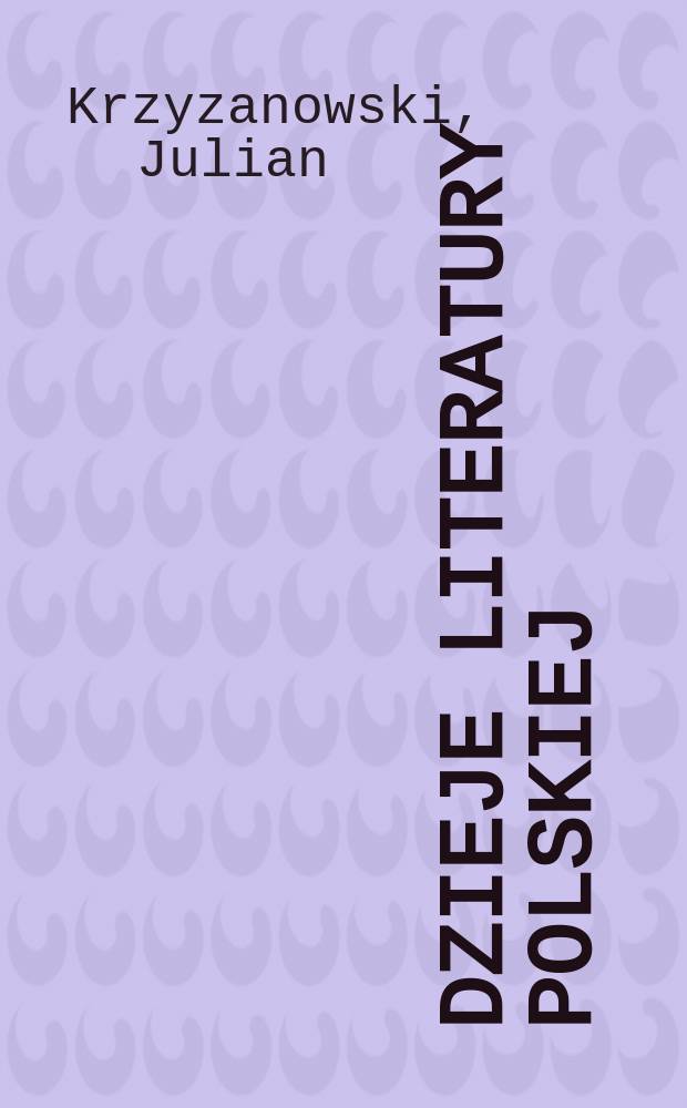 Dzieje literatury polskiej