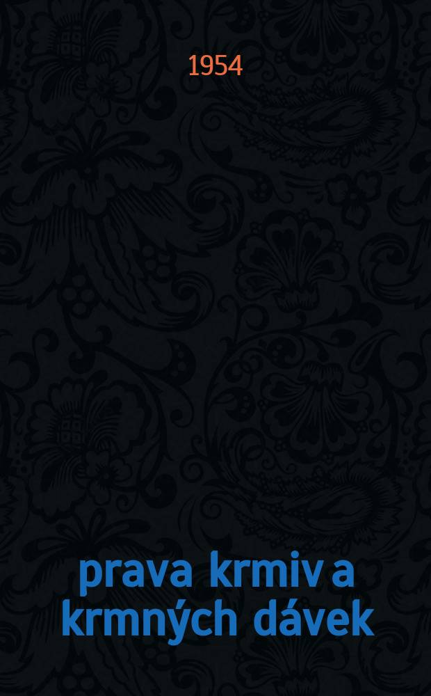 Úprava krmiv a krmných dávek