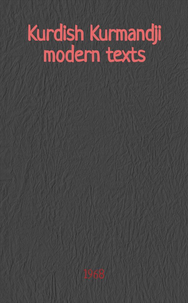 Kurdish Kurmandji modern texts