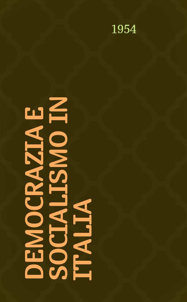 Democrazia e socialismo in Italia