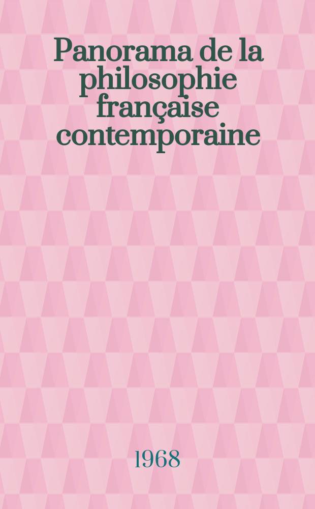 Panorama de la philosophie française contemporaine