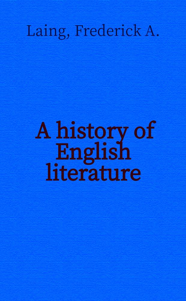 ... A history of English literature