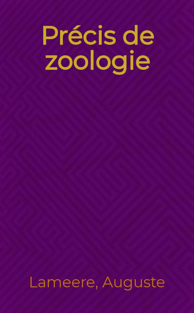 Précis de zoologie