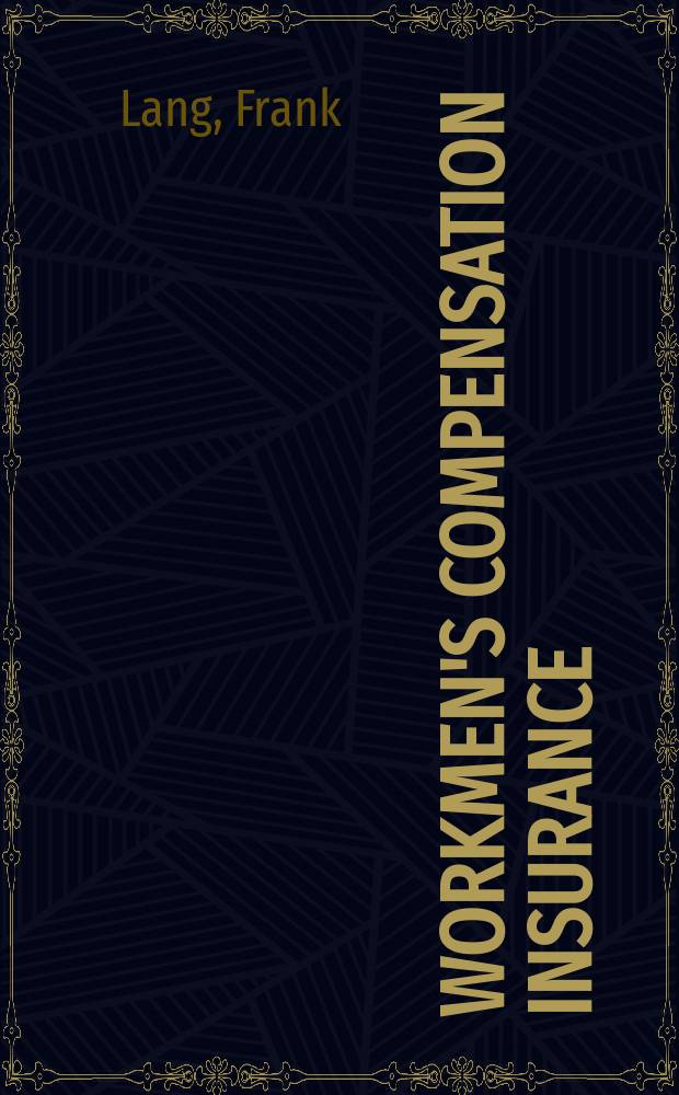 Workmen's compensation insurance : Monopoly or free competition