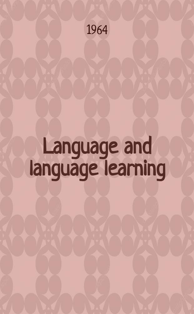 Language and language learning