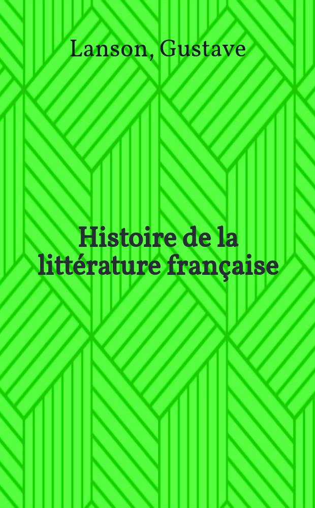 Histoire de la litt&eacute;rature fran&ccedil;aise