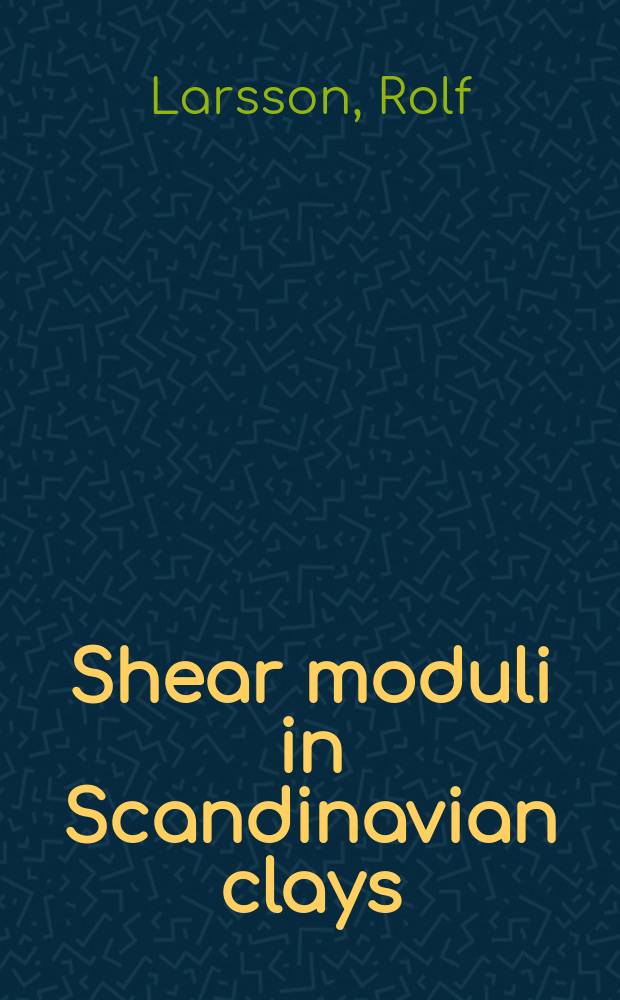 Shear moduli in Scandinavian clays : Measurements of initial shear modulus with seismic cones : Empirical correlations for the initial shear modulus in clay