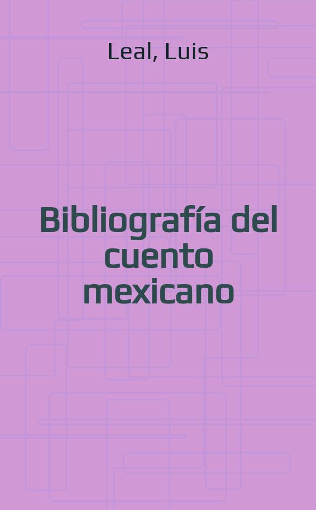 Bibliografía del cuento mexicano