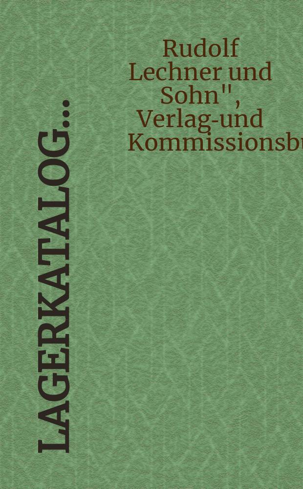 Lagerkatalog ...