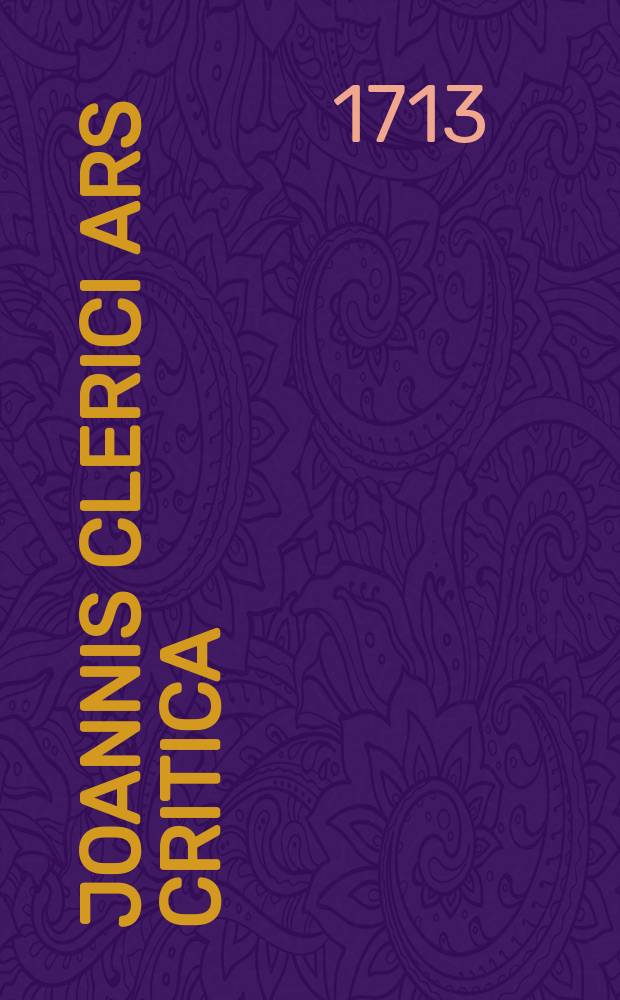 Joannis Clerici Ars critica