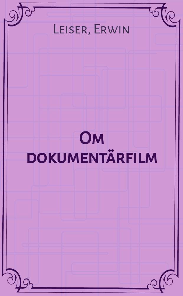 Om dokumentärfilm