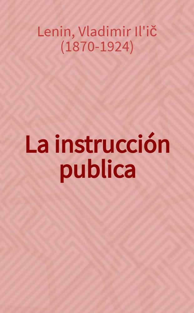 La instrucción publica