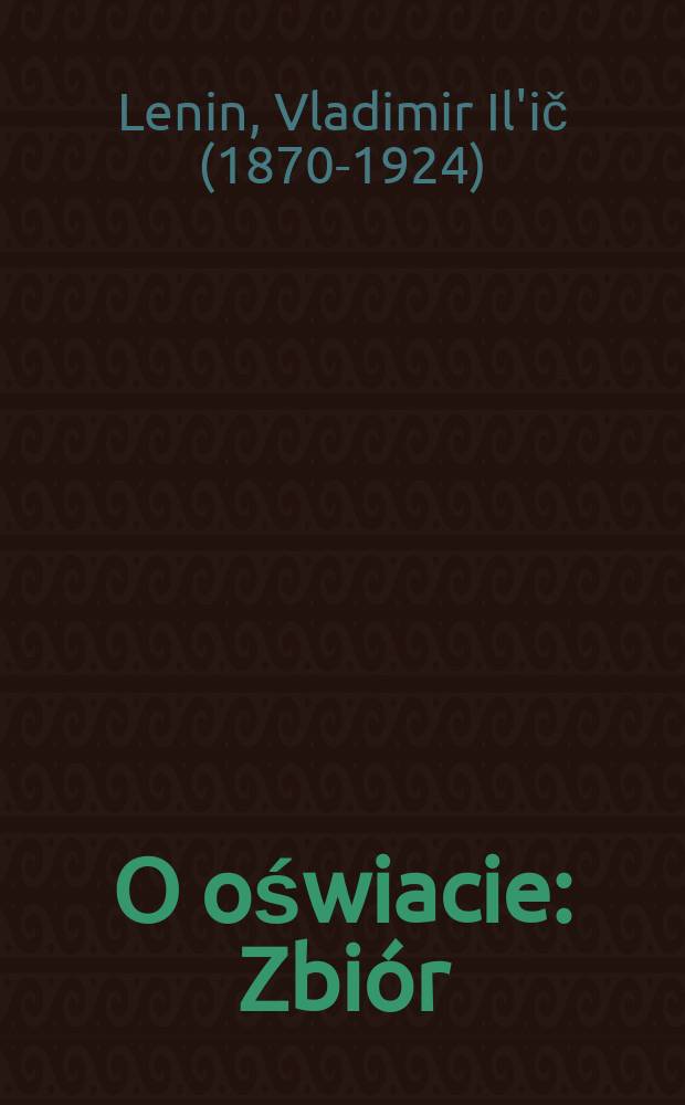 O oświacie : Zbiór