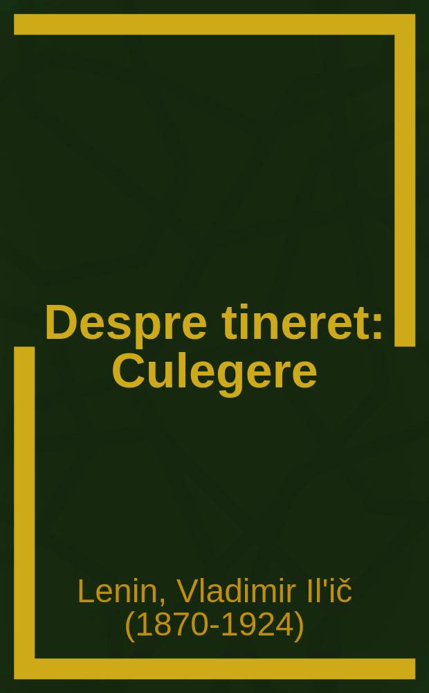 Despre tineret : Culegere