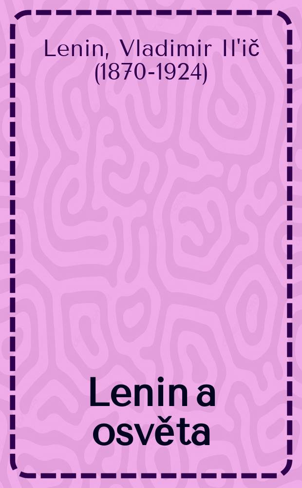 Lenin a osvěta