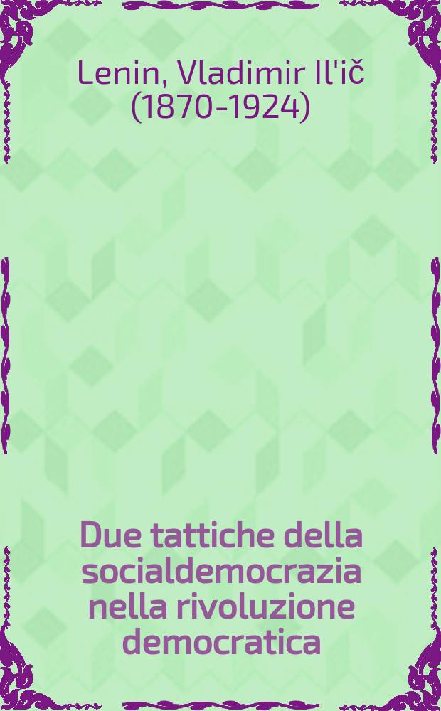 Due tattiche della socialdemocrazia nella rivoluzione democratica
