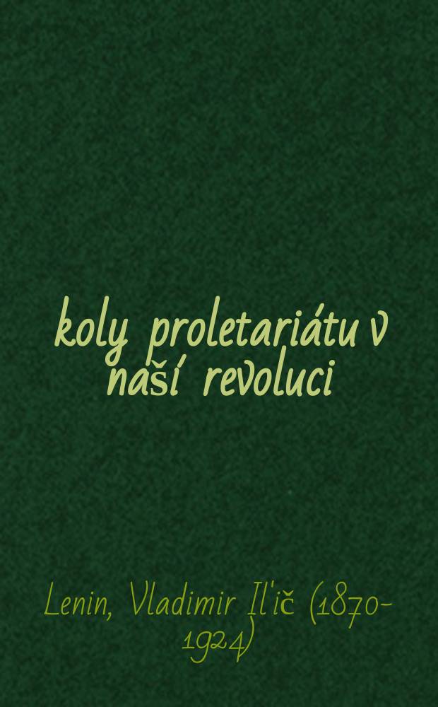 &Uacute;koly proletari&aacute;tu v na&scaron;&iacute; revoluci