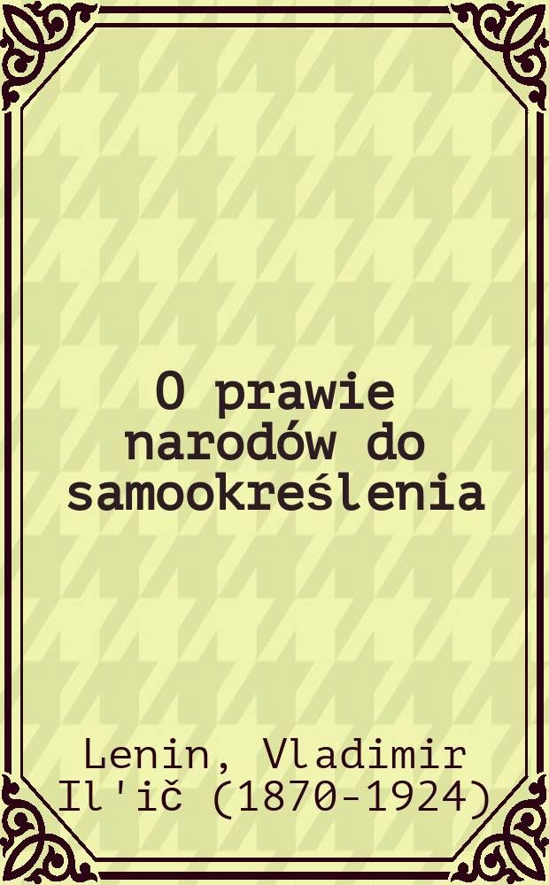 O prawie narodów do samookreślenia