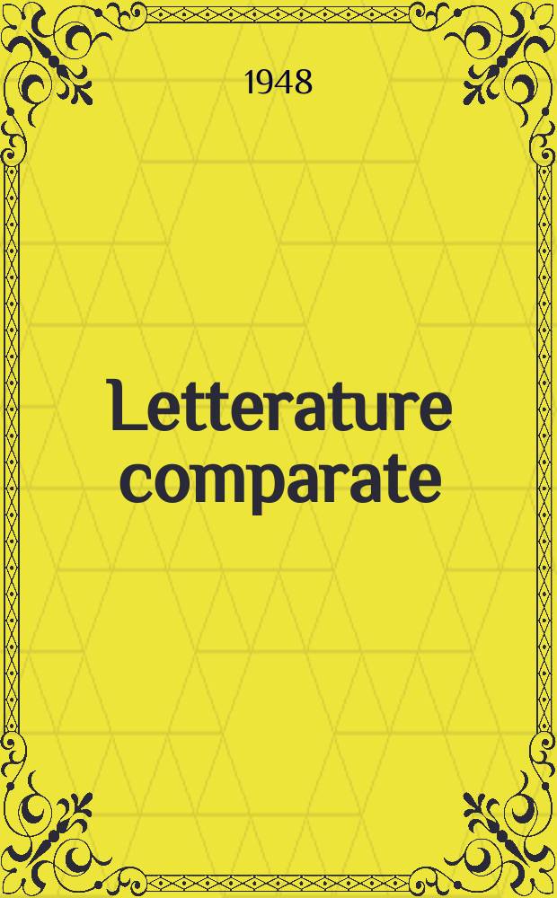 Letterature comparate
