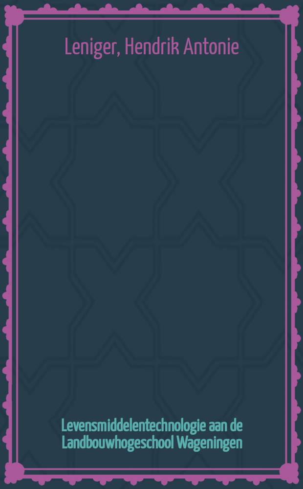 Levensmiddelentechnologie aan de Landbouwhogeschool Wageningen = Food technology at the Agricultural university Wageningen